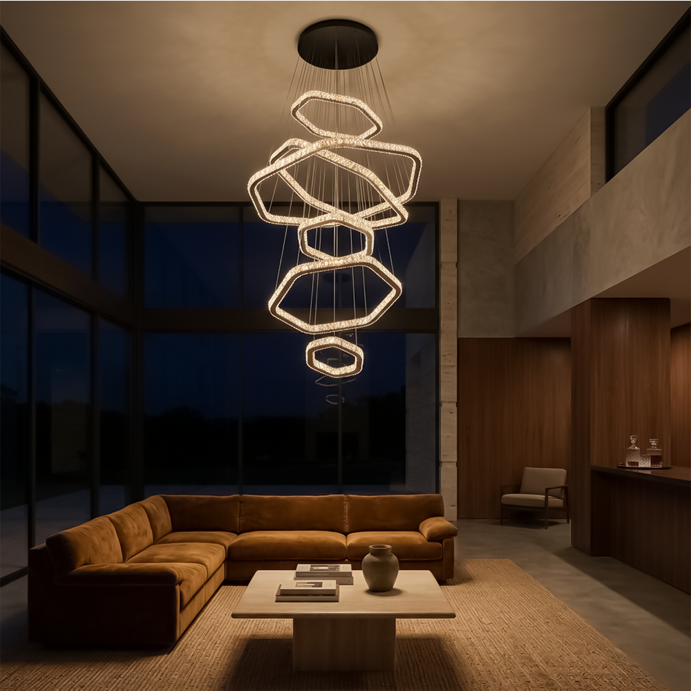 Lustre Cristal Moderne pour Salon – Crysta