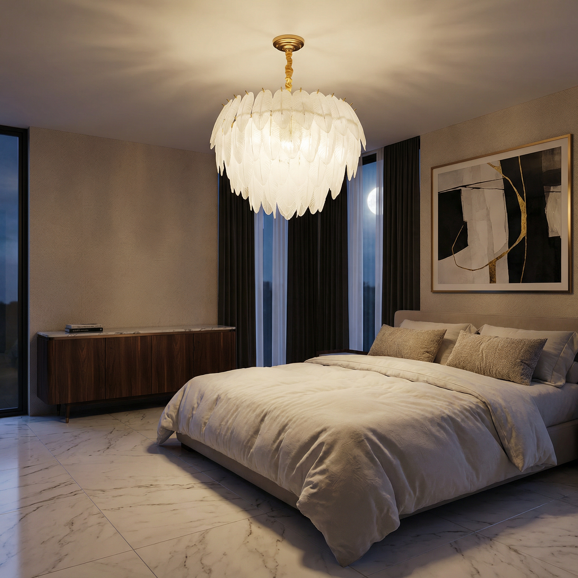 Moderne Kroonluchter Glanzende Metalen Afwerking – Tylma