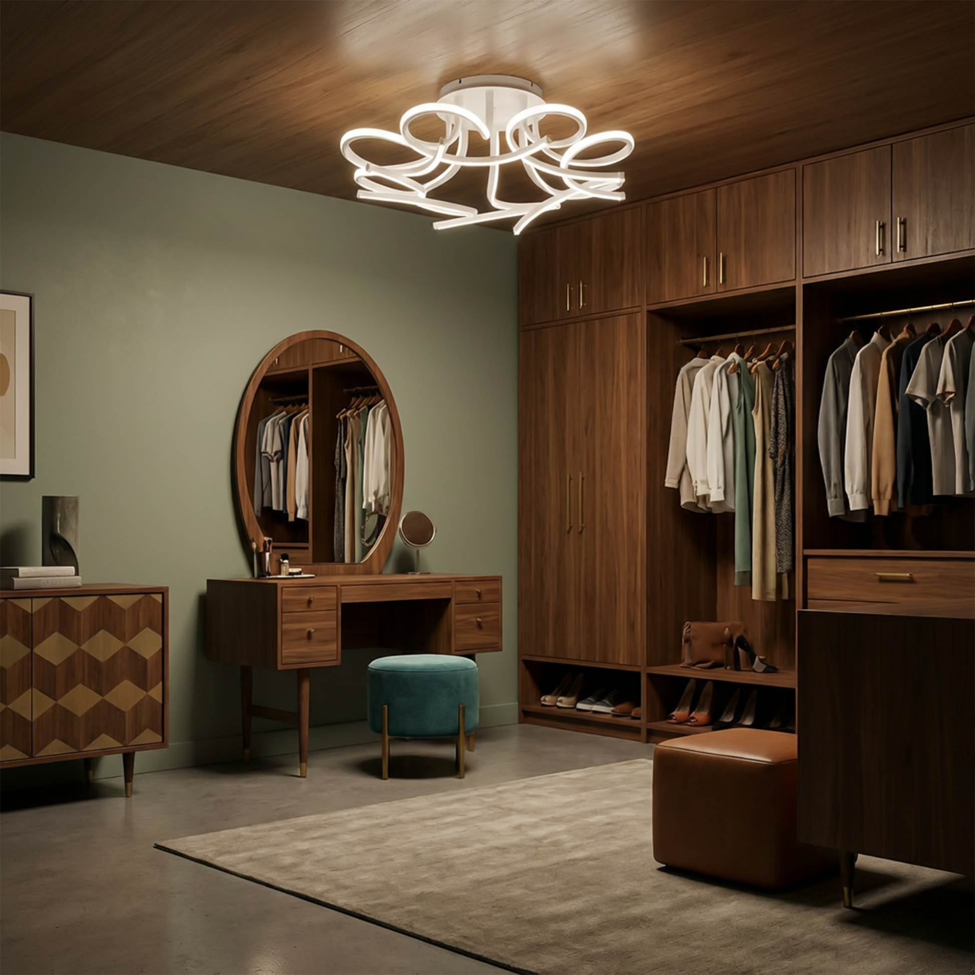 Contemporary Airy Floral Style Ceiling Light – Subtilo