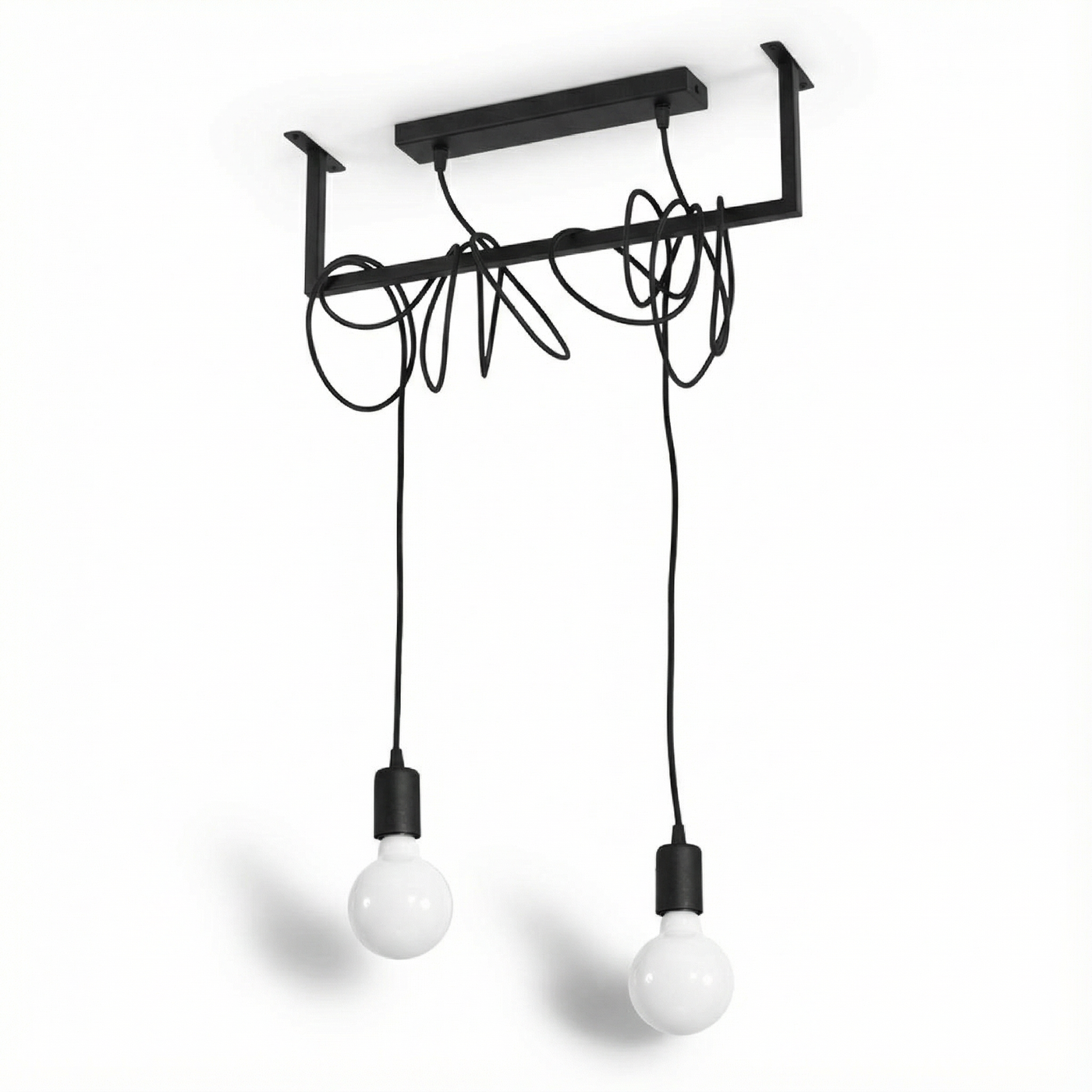 Lustre minimaliste noir 2 lampes – modèle Valenciae