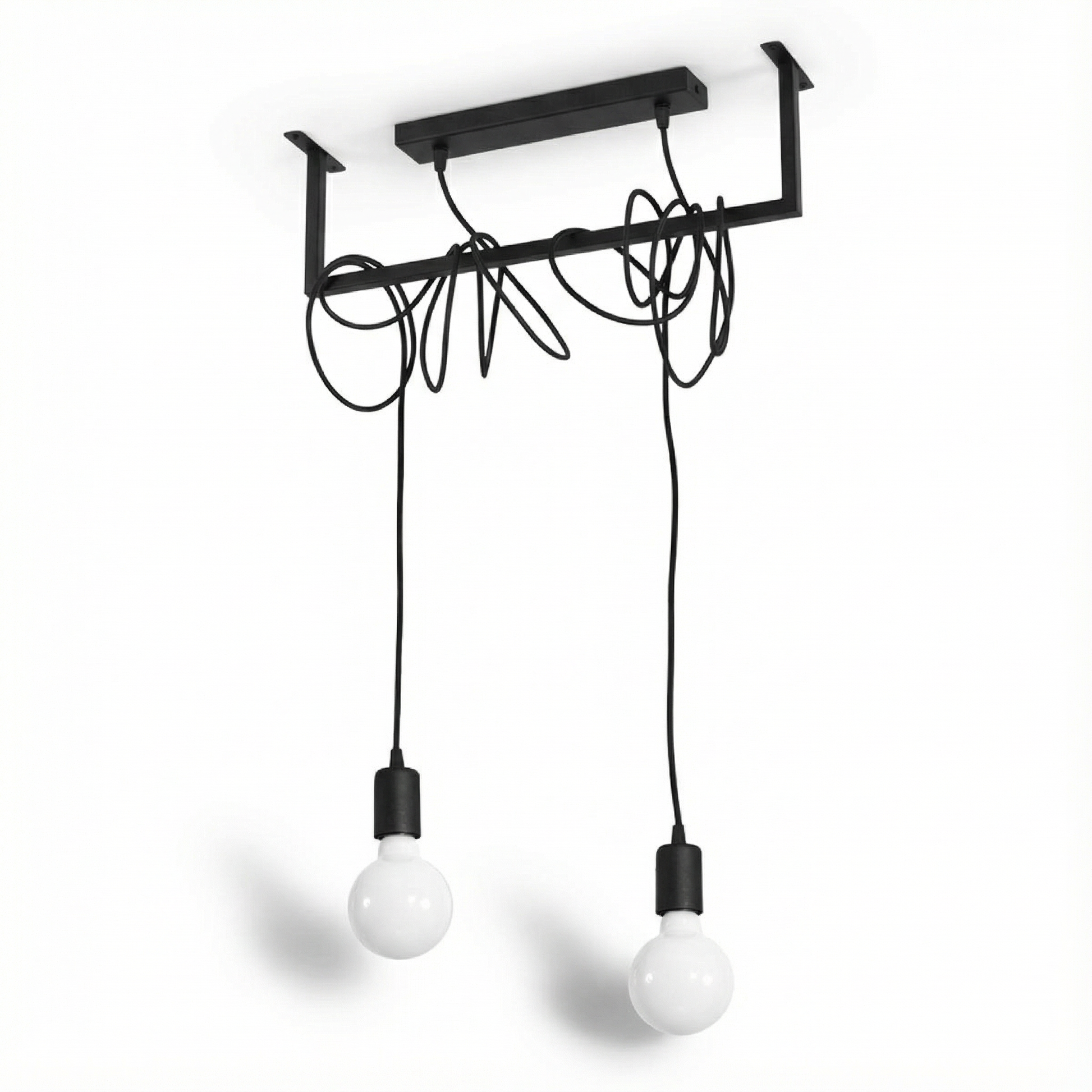 Minimalistisch zwart plafondlicht 2 lampen – modèle Valenciae