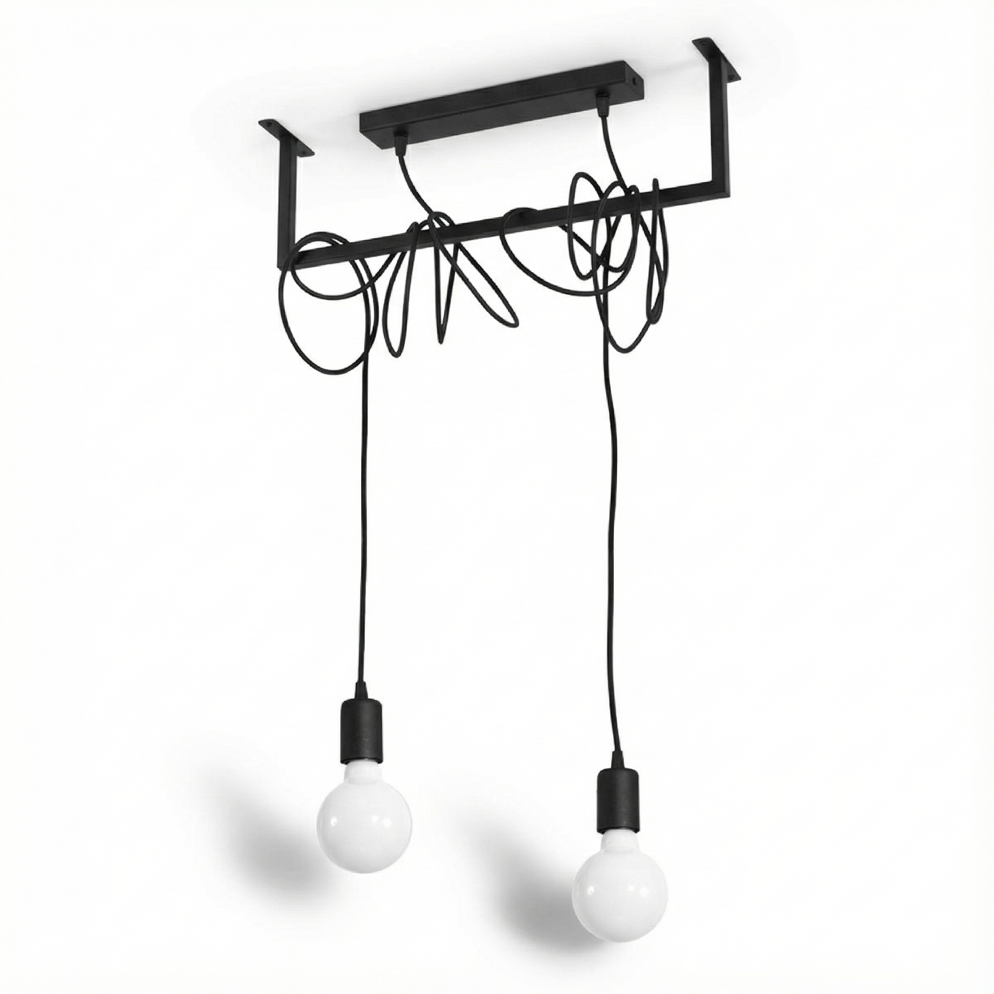 Minimalistisch zwart plafondlicht 2 lampen – modèle Valenciae