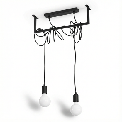 Minimalistisch zwart plafondlicht 2 lampen – modèle Valenciae