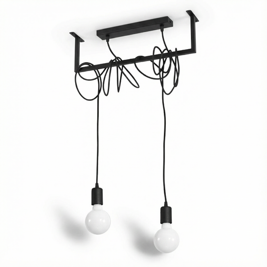 Minimalistisch zwart plafondlicht 2 lampen – modèle Valenciae