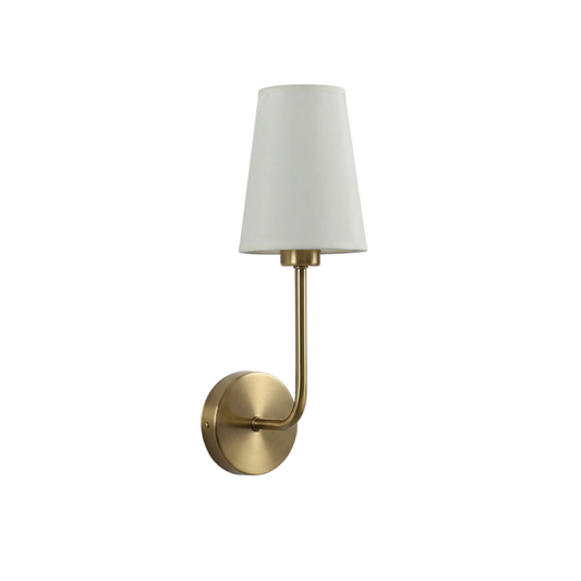 Wandlamp Interieur Chic Linnen & Gouden Metaal Kap – Lumara