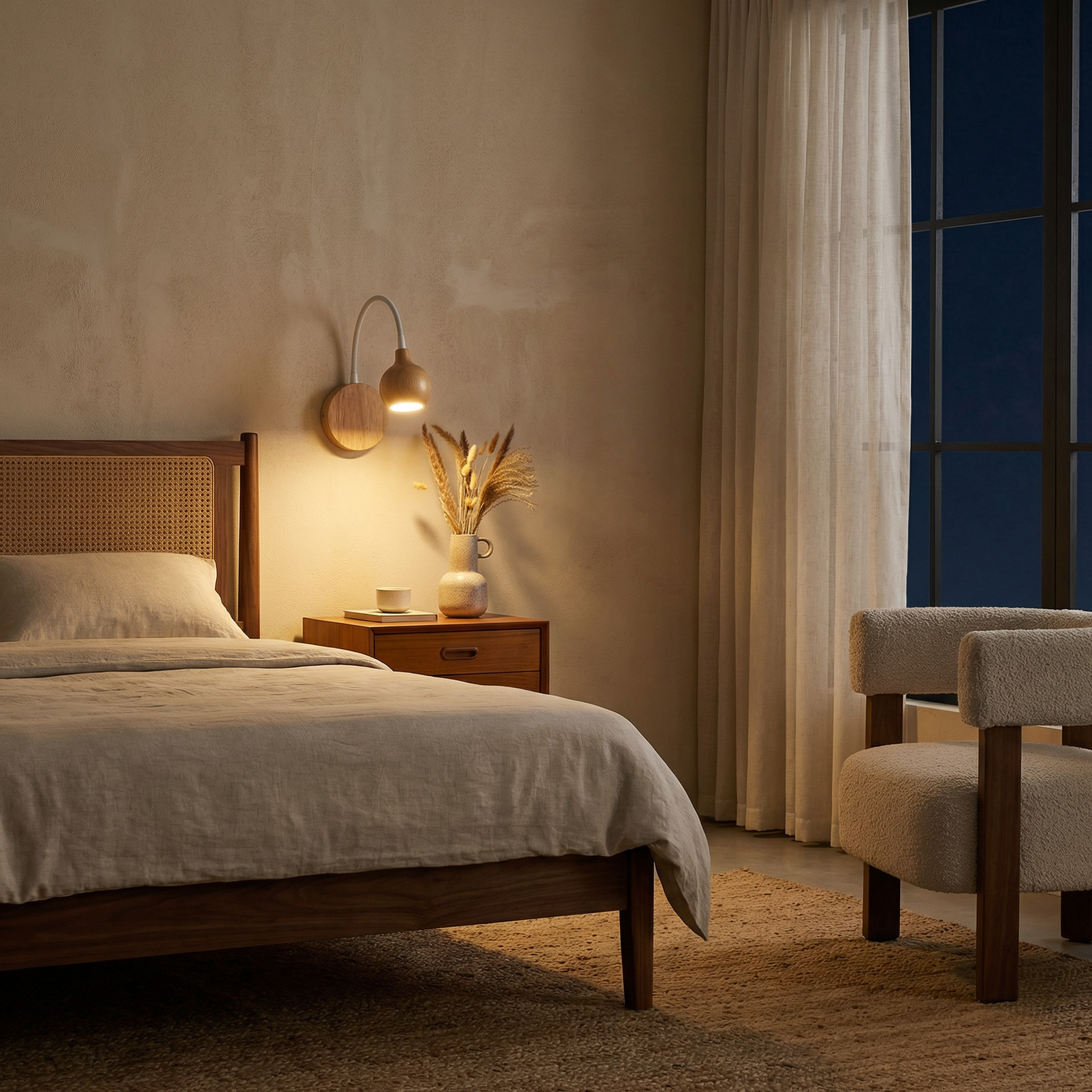 Scandinavische Houten Wandlamp met Leeslamp – Sylvedra