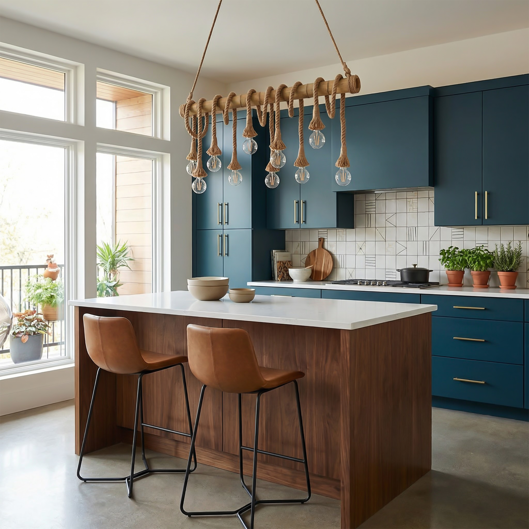 Hanglamp Bamboe Hout LED Verstelbare Koord – Epicéa