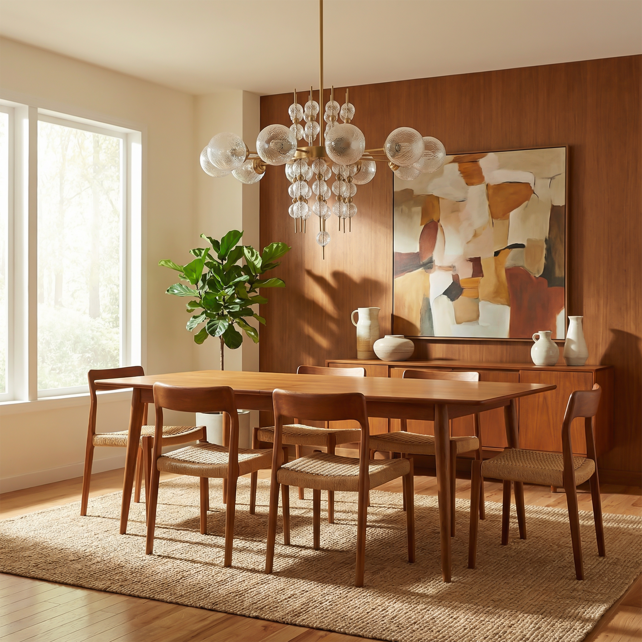 Hanglamp van geverfd staal en verguld glas voor woonkamer en keuken – Aurelice
