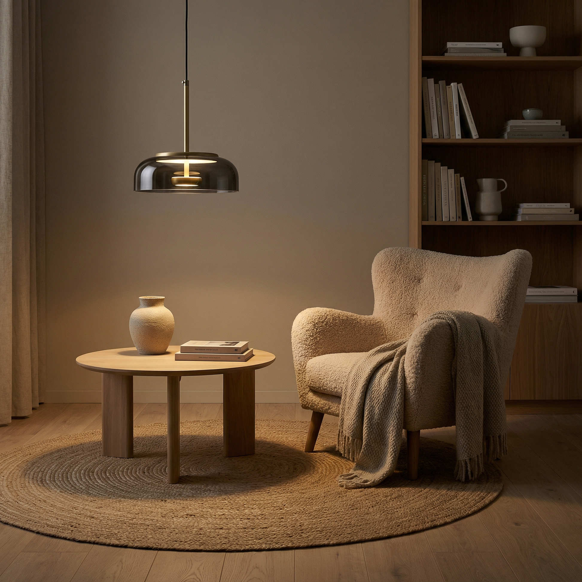 Modern Hanglamp in Glas en Gesmeed Aluminium – Luminosa