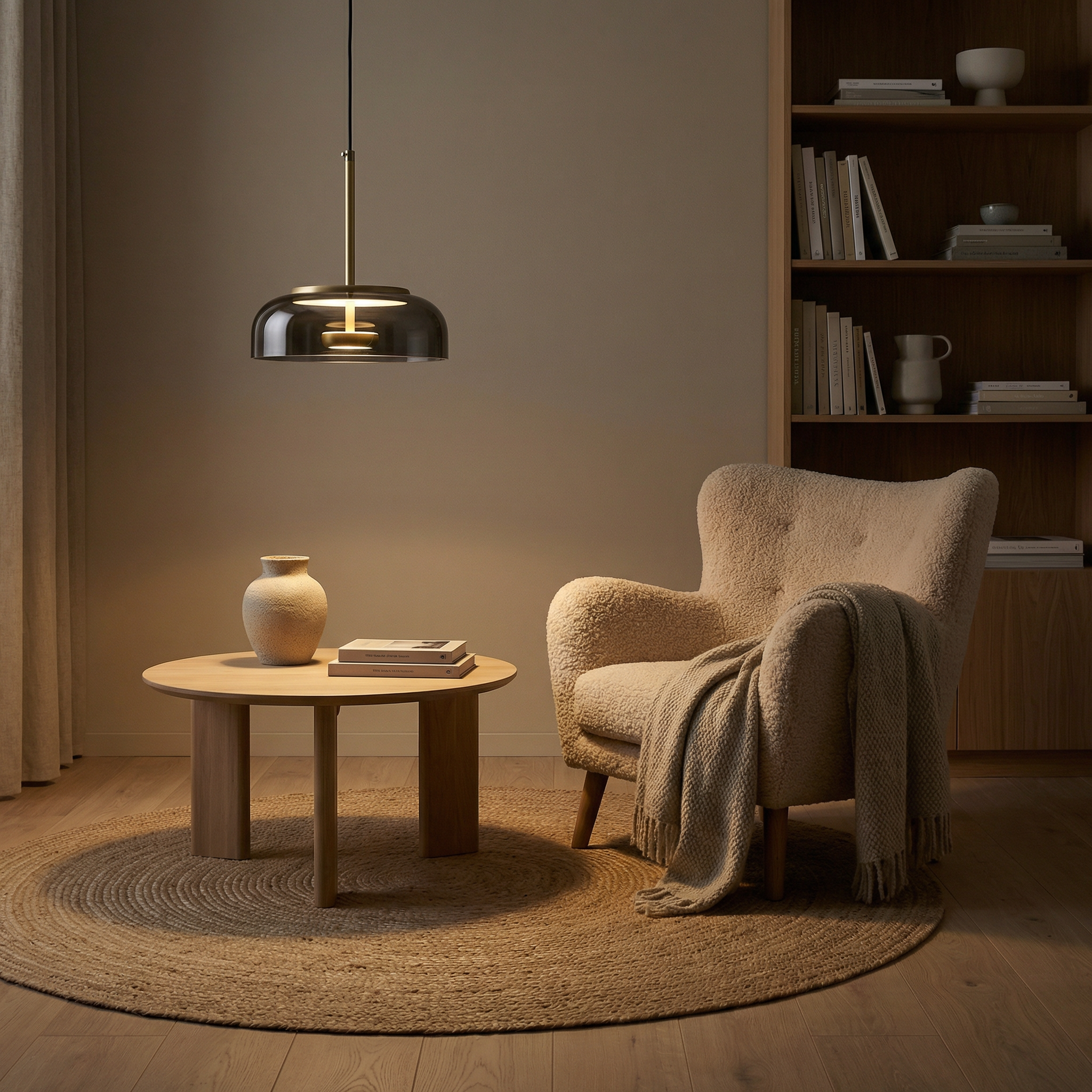 Modern Hanglamp in Glas en Gesmeed Aluminium – Luminosa