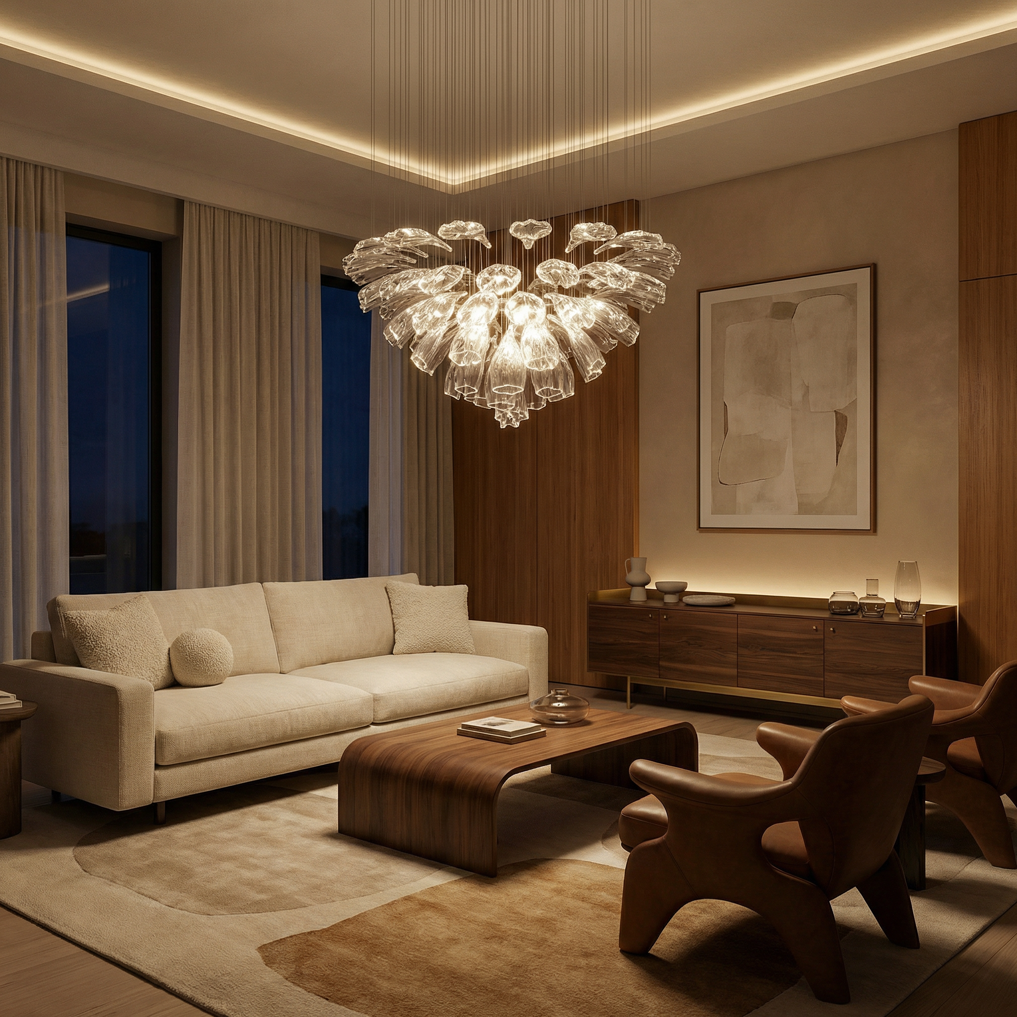 Kroonluchter Delicate Contouren Geharmoniseerde Verlichting – Ombre