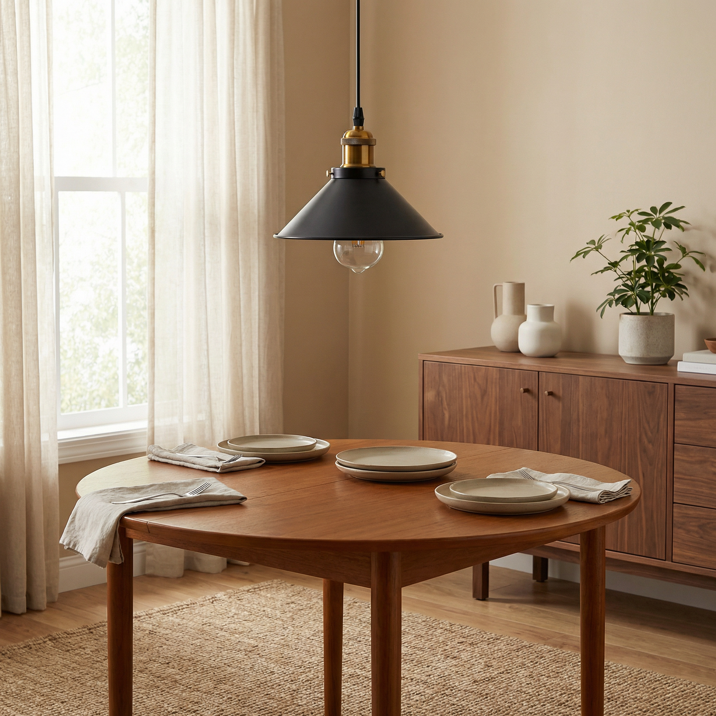 Vintage Hanglamp Verstelbare Koorden Elegante Sfeer – Éclats Rétro