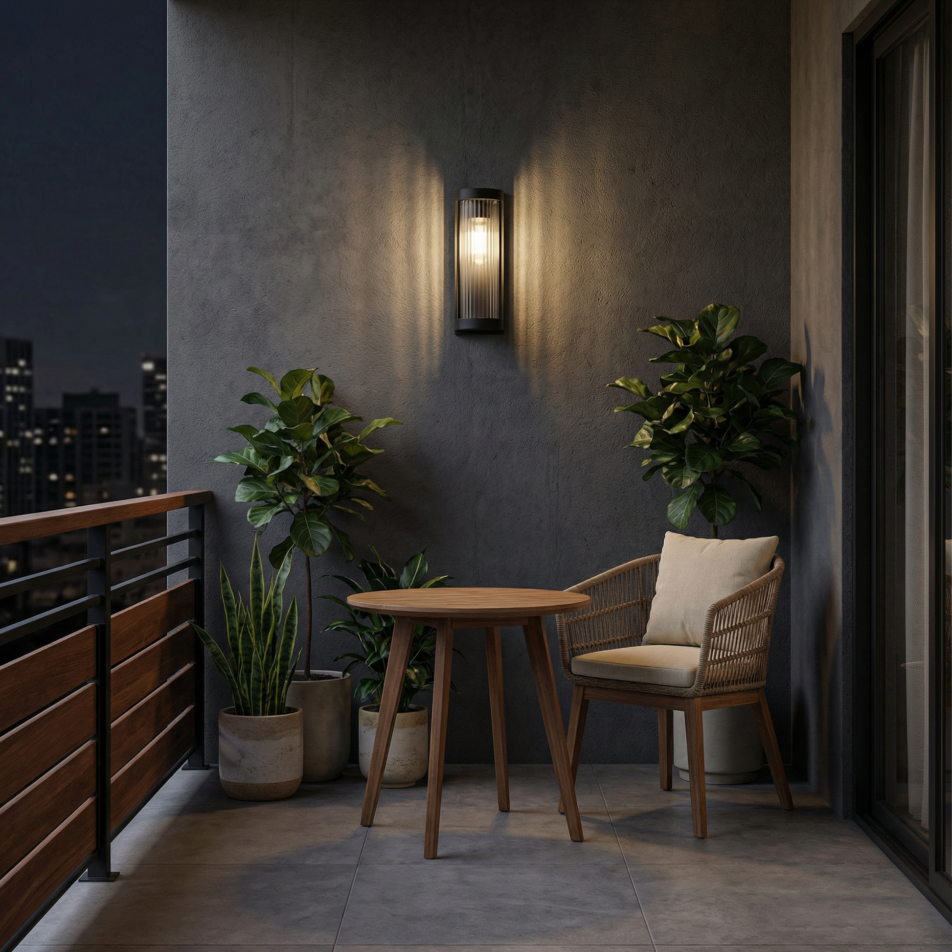 Buitenwandlamp in Metaal en Glas – Solaréa