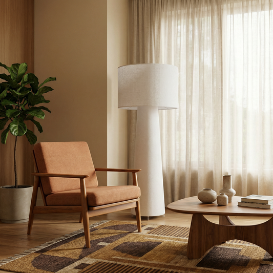 Staande lamp in stof en ijzer Noordse design – Armonello