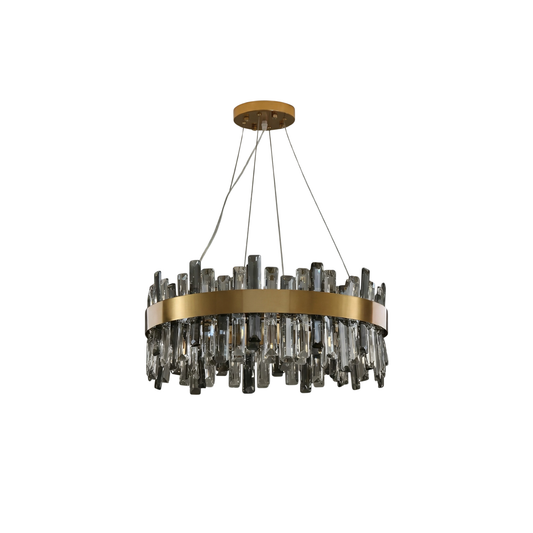 Circulaire Gouden Kristallen Kroonluchter Hoge Glans Koninklijk Design – Vella