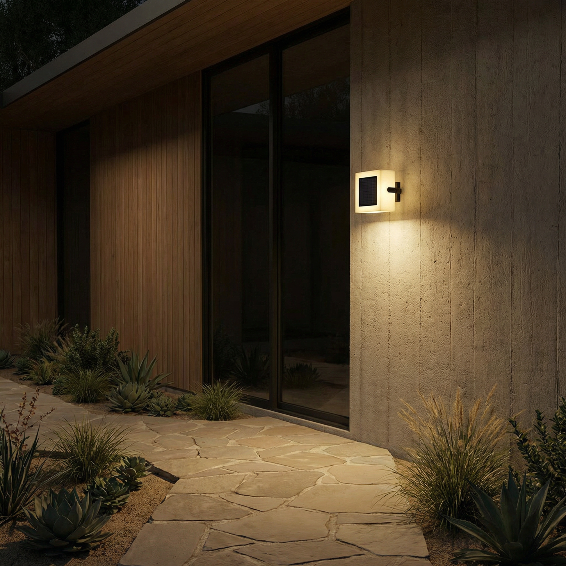 Zonnelamp in roestvrijstaal voor de tuin – Solastuce