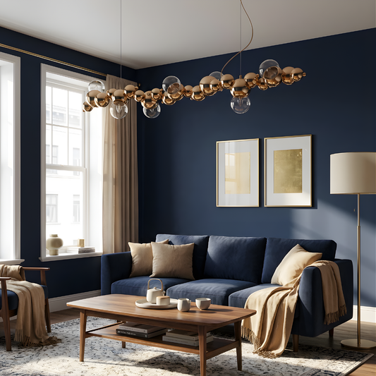 Goudkleurig metaal bubbels glas LED hanglamp – Citrona