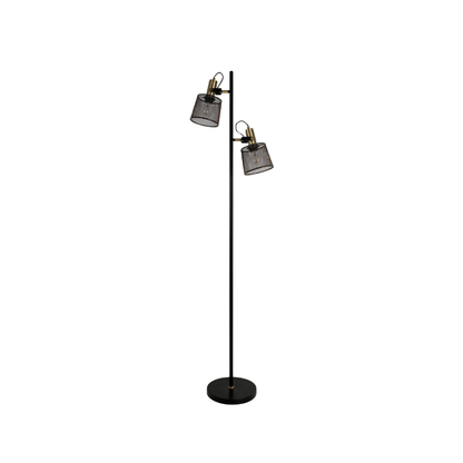 Zwart aluminium LED-vloerlamp met dubbele kop – Tavela