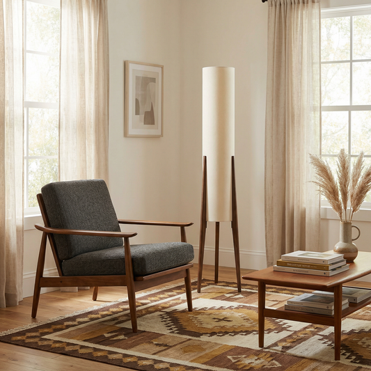 Vloerlamp in nordisch hout voor woonkamer – Armony