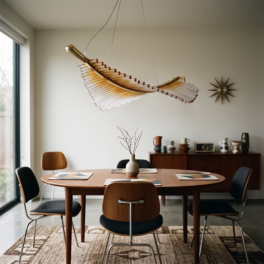 Lustre LED en Cristal à Feuilles pour Salon et Escalier – Caeluxia