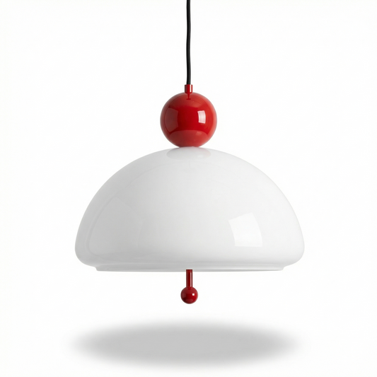 Modern cremekleurige glazen hanglamp voor slaapkamer en studeerkamer – Célorion