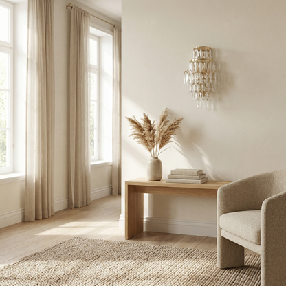 Applique murale en chrome et cristal pour salon – Cristarène