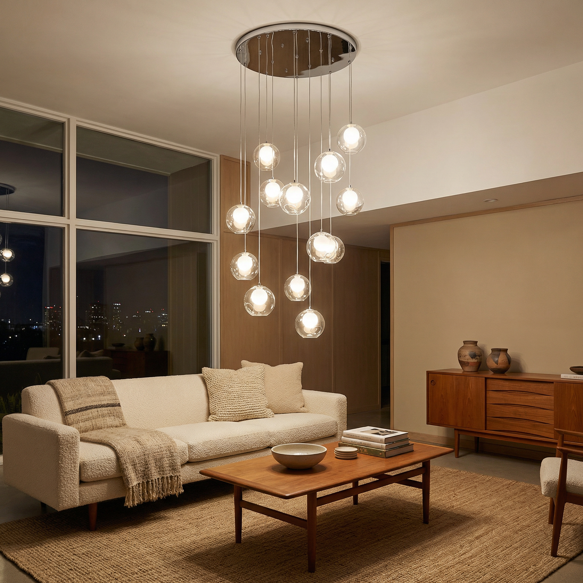 Art Déco hanglamp in ijzer voor eetkamer – Caeluxa