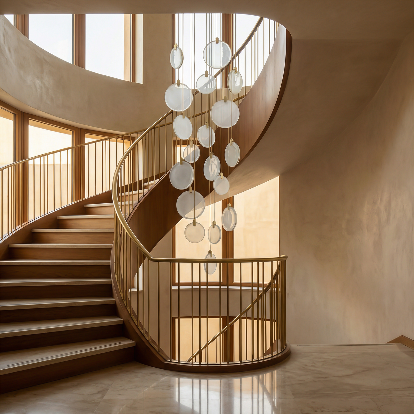 Suspension LED moderne en acrylique pour salon – Thaliona