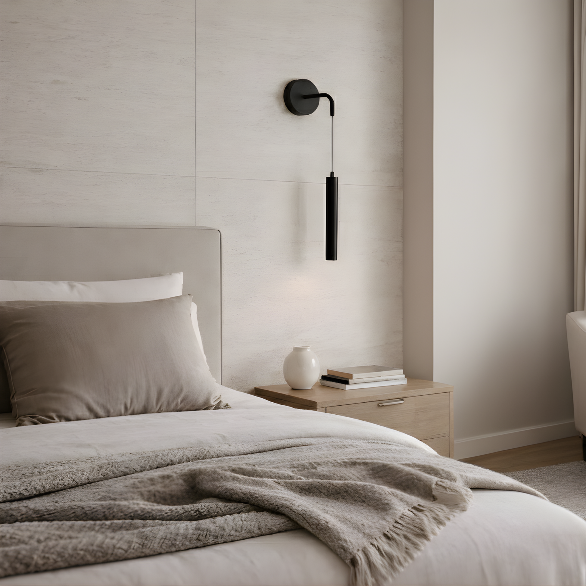 Moderne wandlamp in zwart metaal voor slaapkamer – Novalum