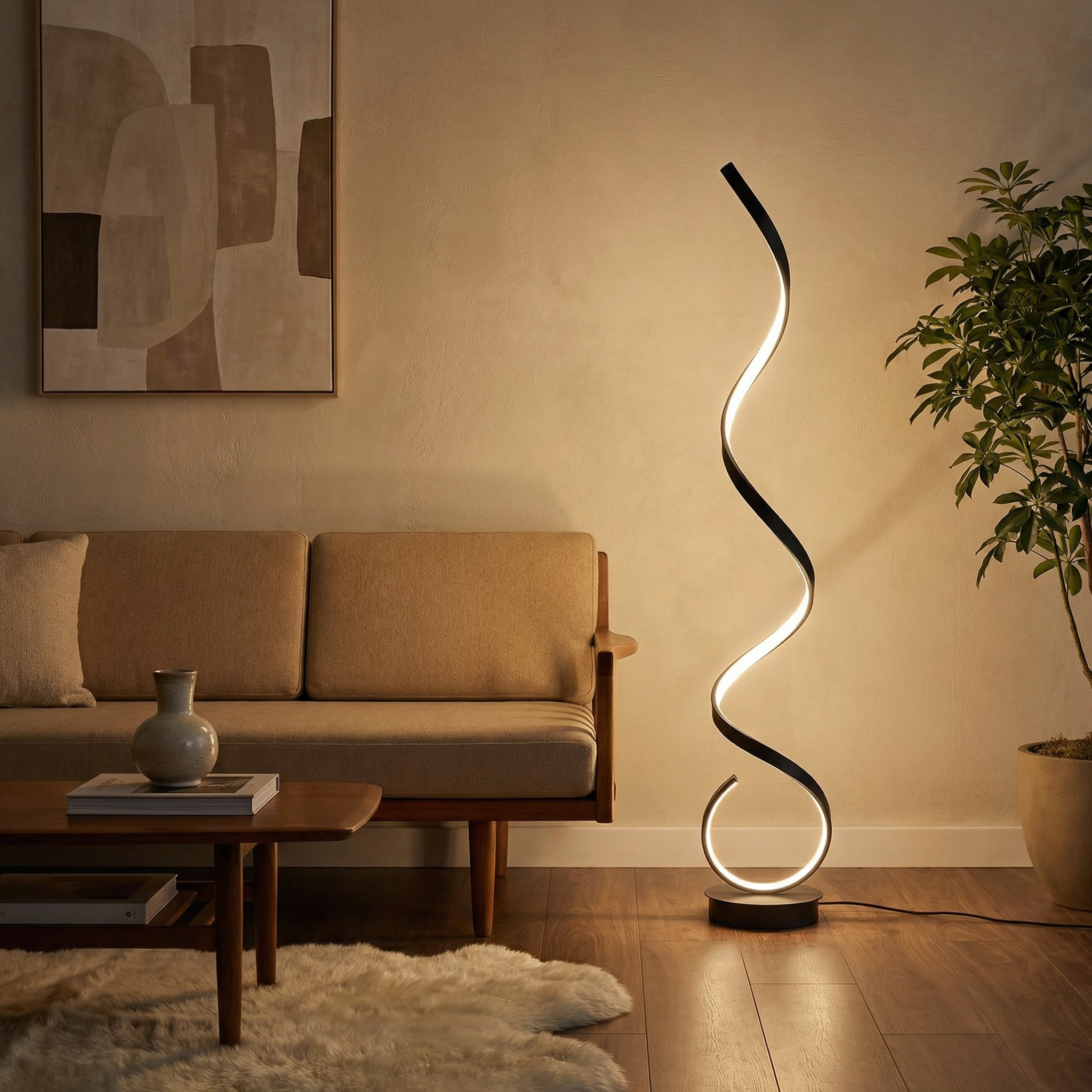 Hedendaagse Staanlamp Elegante Spiraalvorm – Twysta