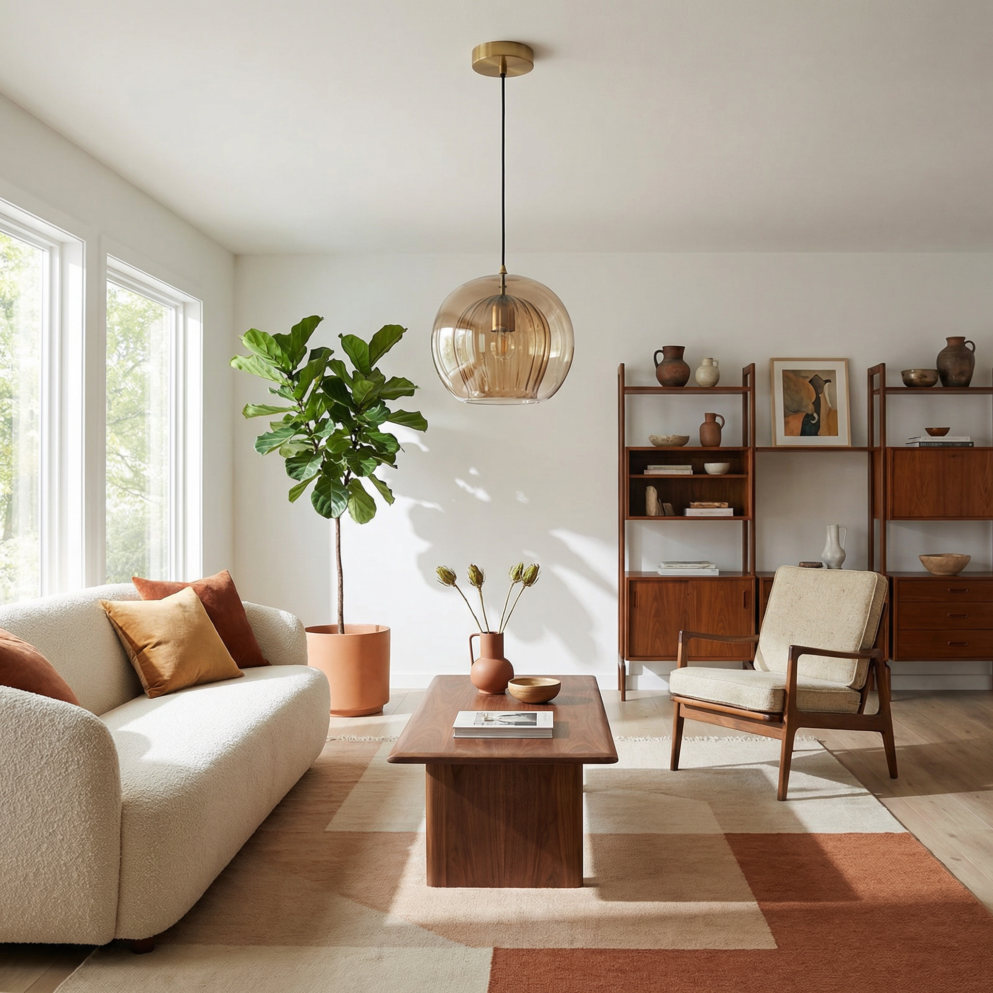 Pendant Éclat Ambre Ambiance View – Luxarmonie