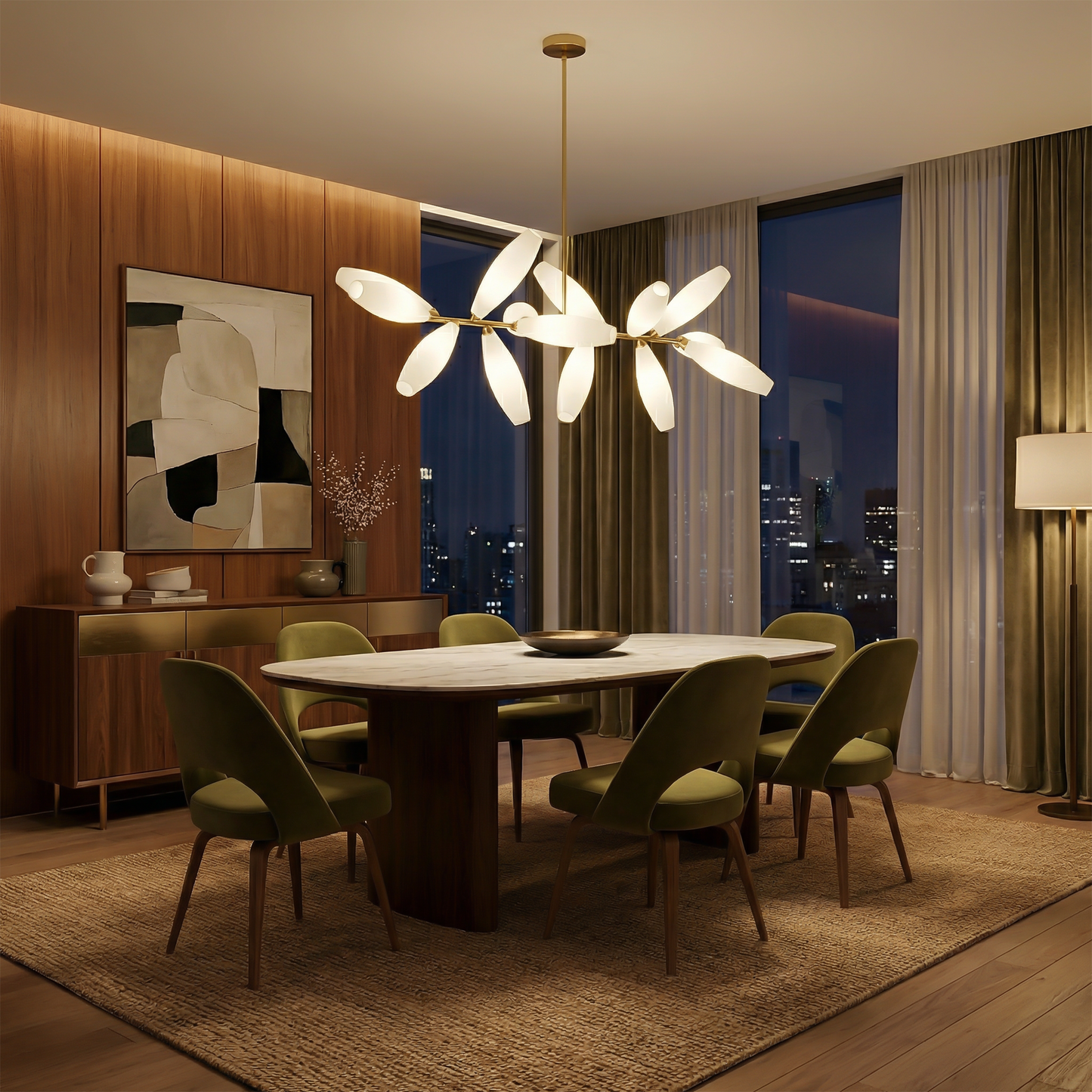 LED-hanglamp in glas met Noordse design voor eetkamer – Estelara