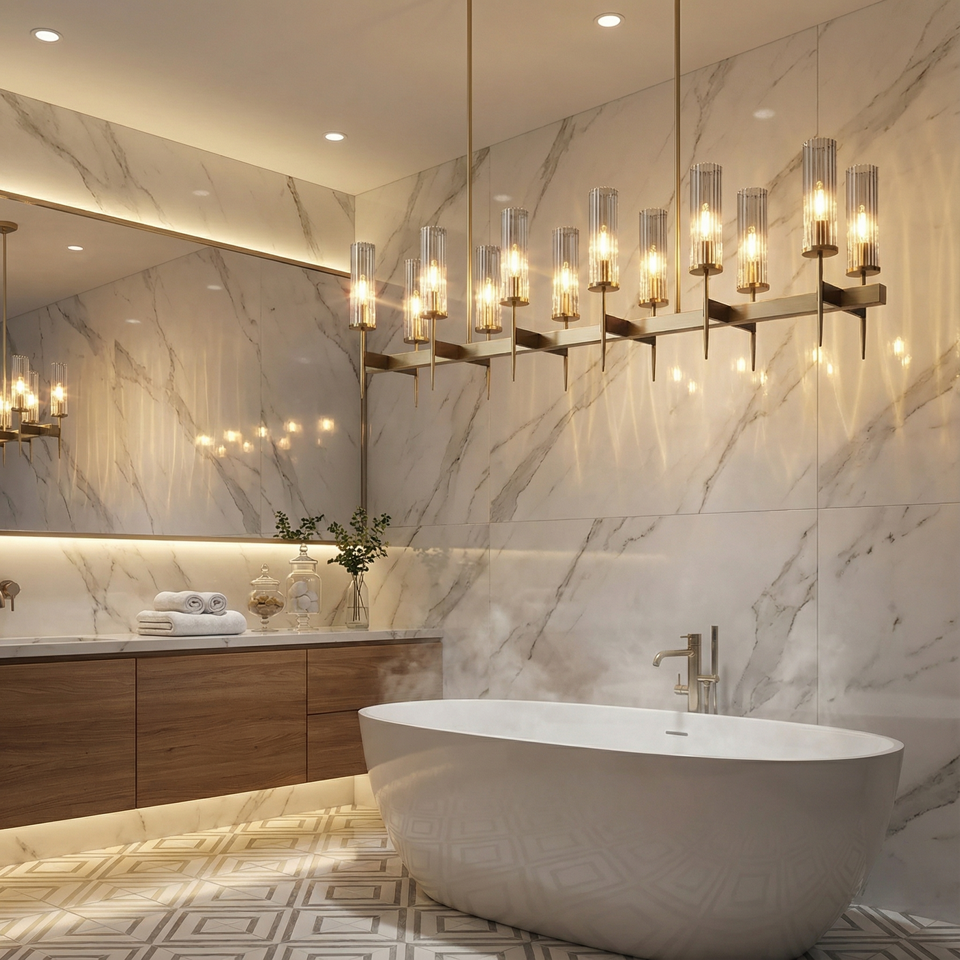 Lustre Sculptural Intense à Reflets Nobles et Contrôle de Lumière – Viora