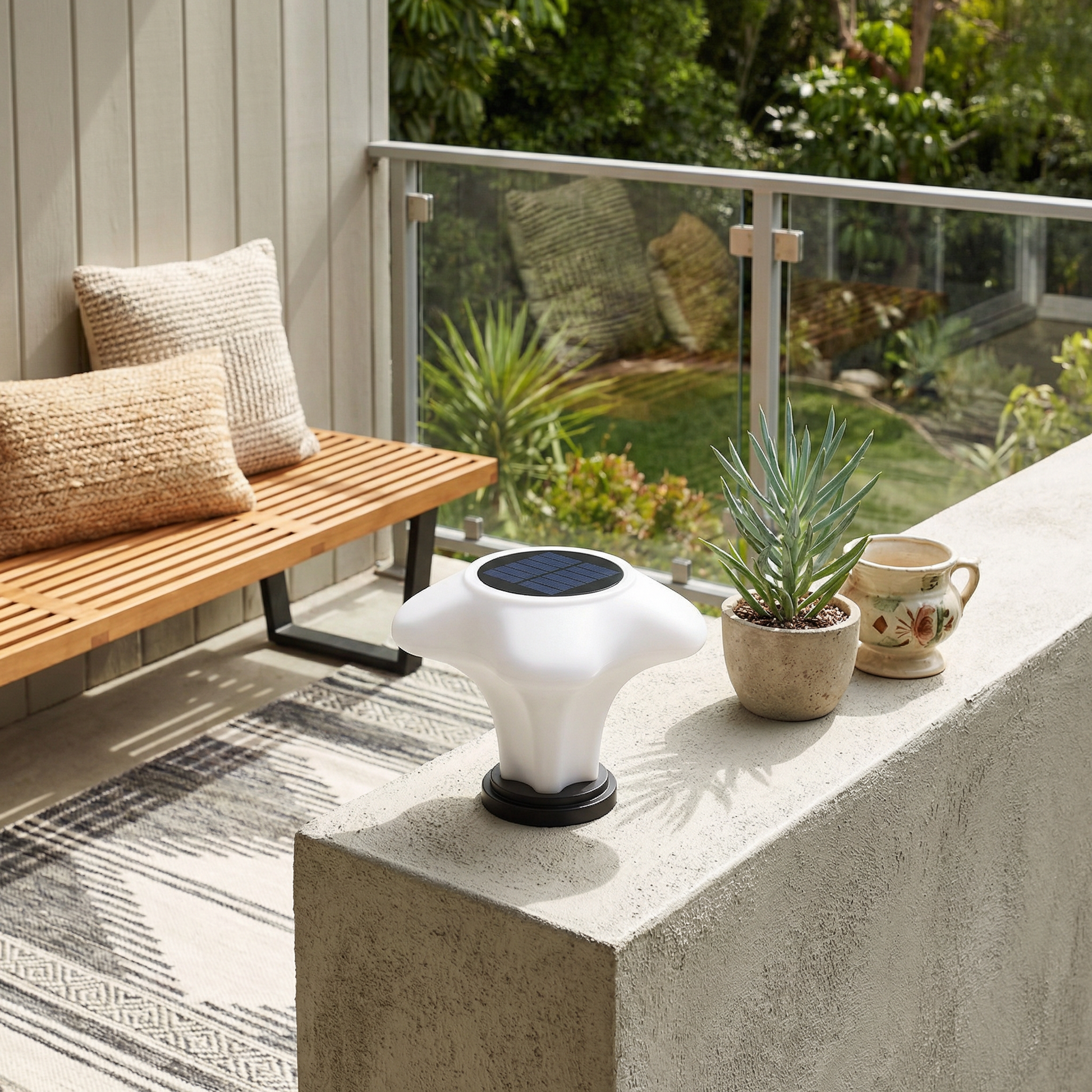 Moderne buitenzonnelamp in roestvrij staal – Soleris