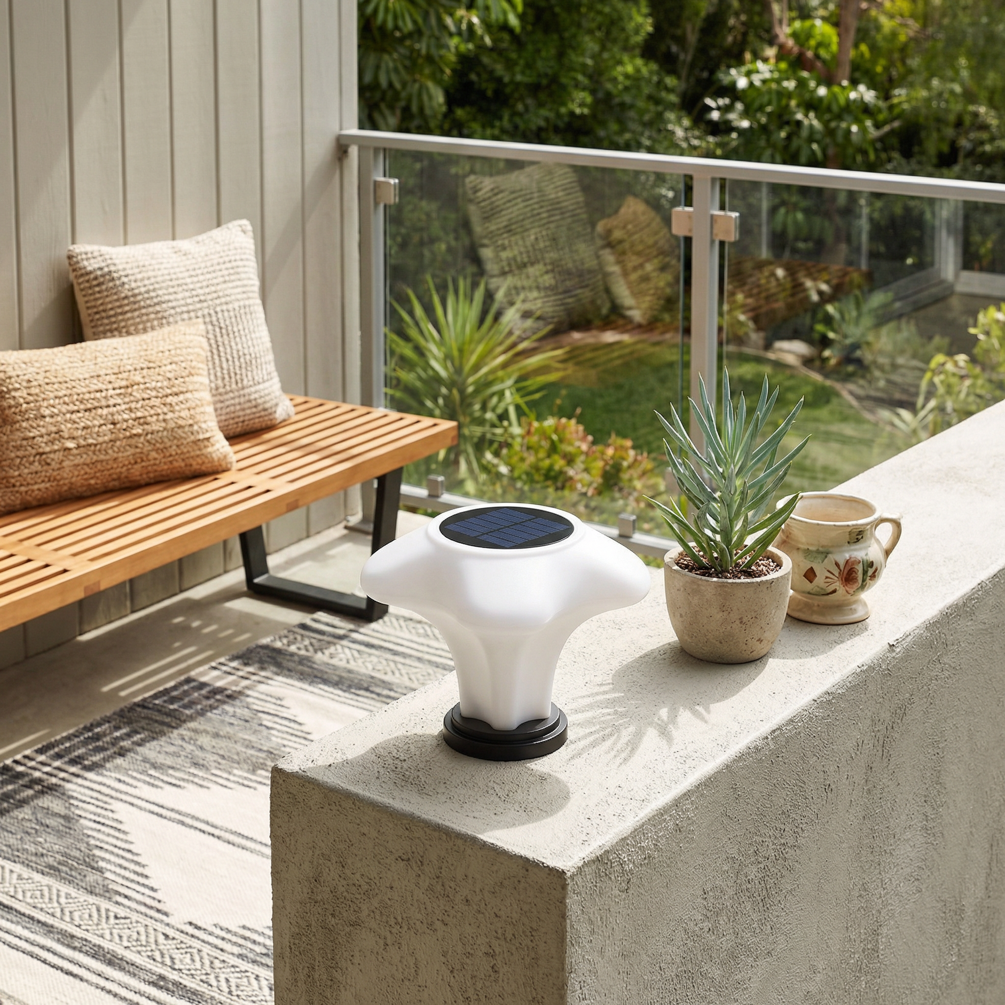 Moderne buitenzonnelamp in roestvrij staal – Soleris