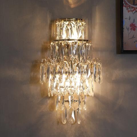 Applique murale en chrome et cristal pour salon – Cristarène