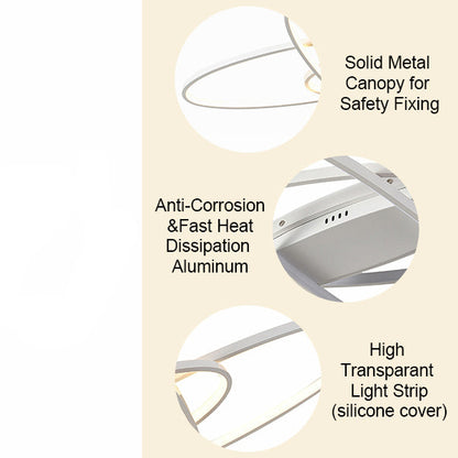 Modern plafondlamp in aluminium voor woonkamer – Alumode