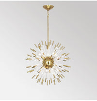 Lustre moderne en métal doré et verre cristal pour salons – Stellario