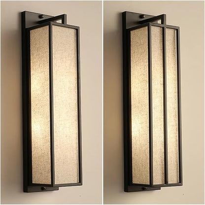Chinese style iron and linen wall light for bedroom – Lumisan