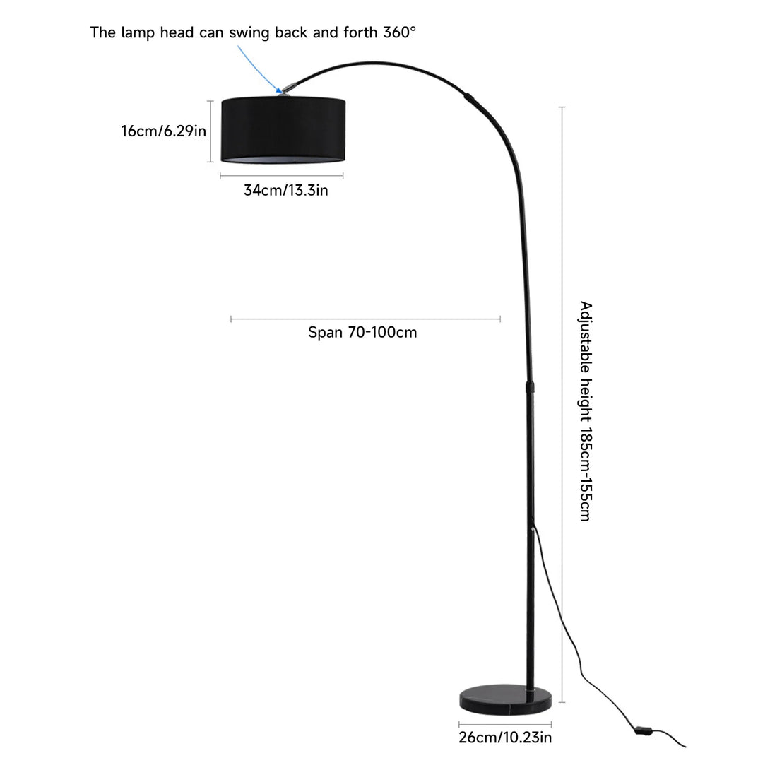 Lampe sur pied contemporaine réglable pour salon et chambre – Verilum