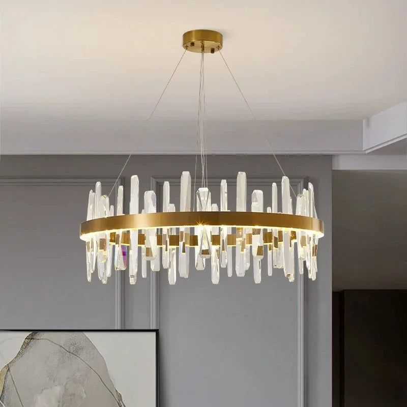 Lustre Élégant Cristaux Facettés & Diffusion Chic – Vivo