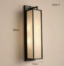 Chinese style iron and linen wall light for bedroom – Lumisan