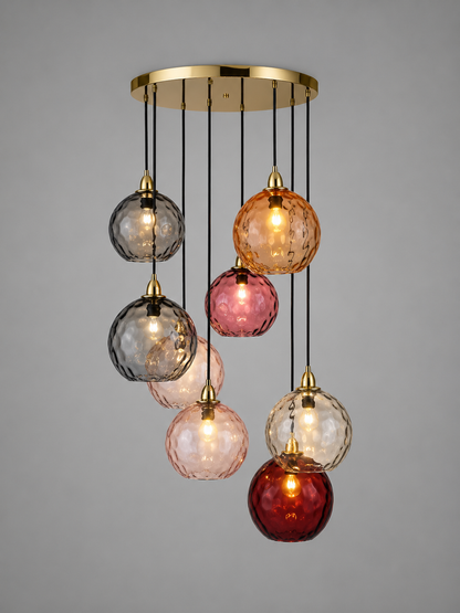 Gekleurde Glazen Hanglamp Vrolijke en Moderne Sfeer – Célestro