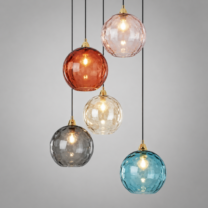Gekleurde Glazen Hanglamp Vrolijke en Moderne Sfeer – Célestro