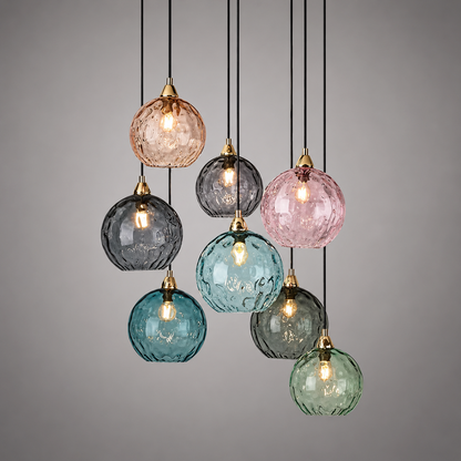 Gekleurde Glazen Hanglamp Vrolijke en Moderne Sfeer – Célestro