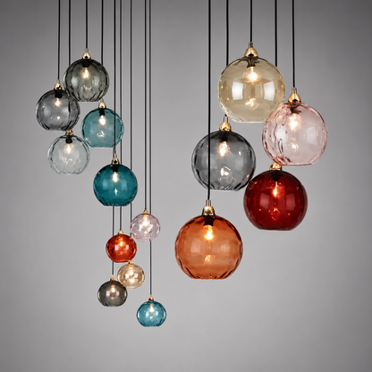 Gekleurde Glazen Hanglamp Vrolijke en Moderne Sfeer – Célestro