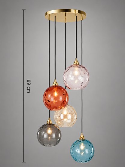 Gekleurde Glazen Hanglamp Vrolijke en Moderne Sfeer – Célestro