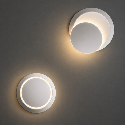 Zeitgenössische Wandleuchte, drehbarer Metallkörper bis 350° – Eclipse