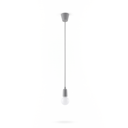 Minimalistische graue Pendelleuchte für das Wohnzimmer – Eryndra