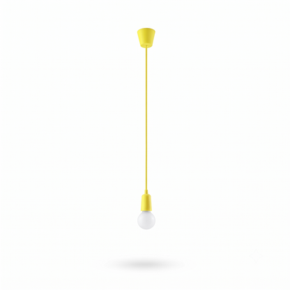 Minimalistische gelbe PVC-Pendelleuchte für das Wohnzimmer – Solarys